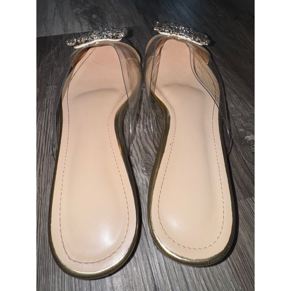 J Brand Gold Mules with Crystal Embellishment - Picture 3 of 6